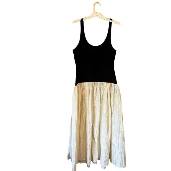 Target Future Collective Sleeveless Contrasting Knit Ankle Dress in Cream Black - Picture 9 of 10